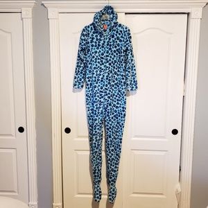 2/$25 Blue Leopard Cozy Union Suit